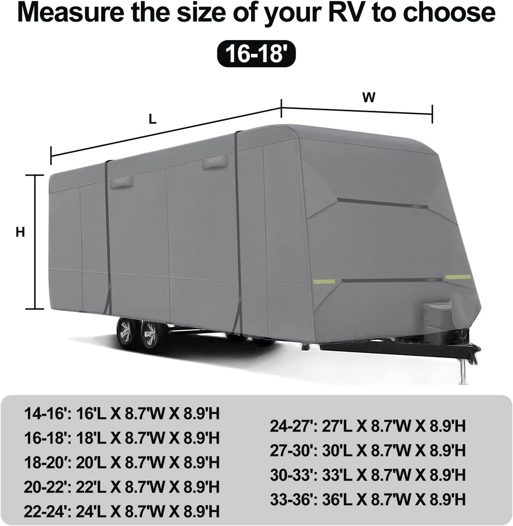 6 Layers RV Cover Anti-UV Windproof Ripstop Extra Thick Camper Cover Q2642