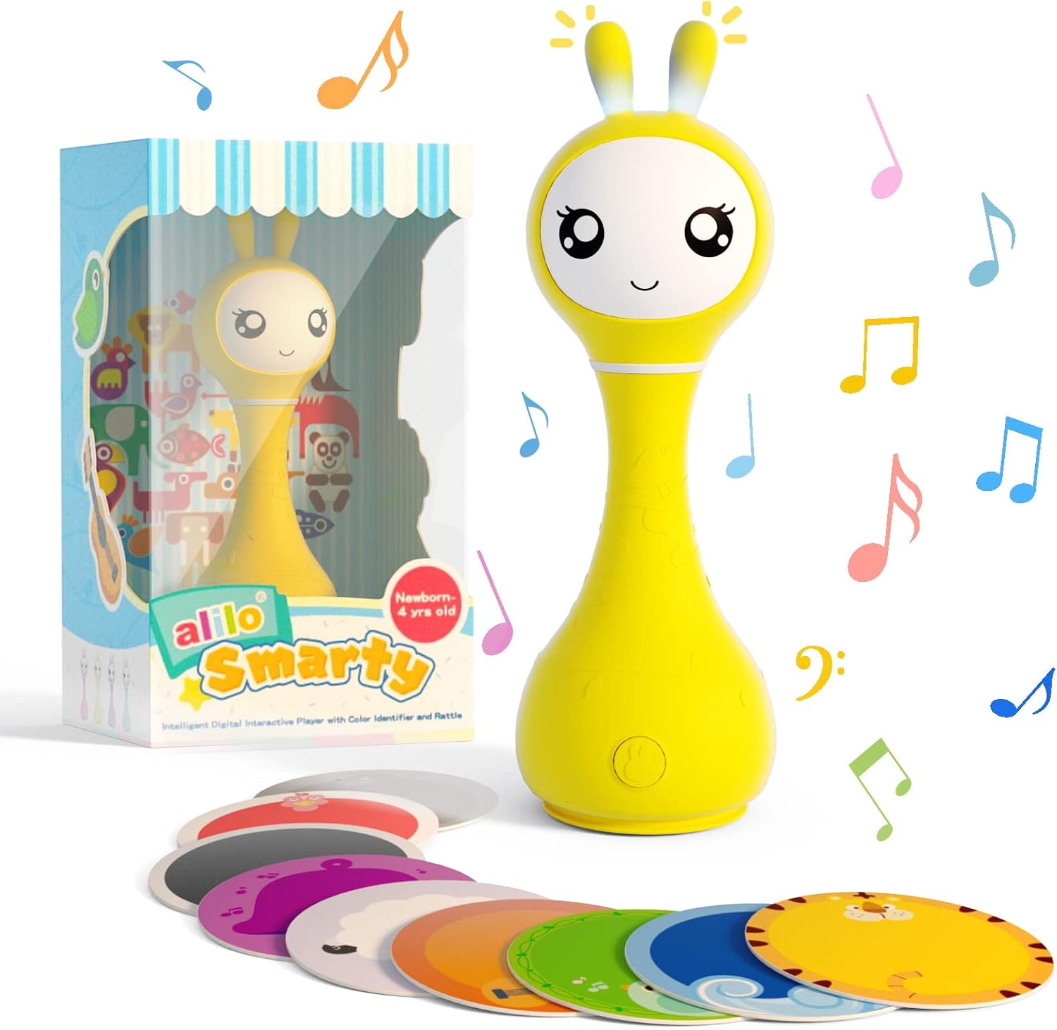 Pink Musical Toy Rattle Teether with Luminous Ears, Pack of 2 B351