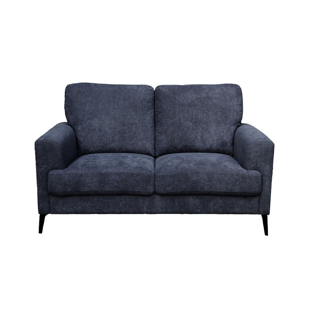 Black Chenille Sofa Loveseat Chair Set V667