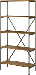 Vintage Golden Pine 5 Shelf Etagere Bookcase J1326