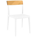 White Transparent Amber Dining Chair M66179