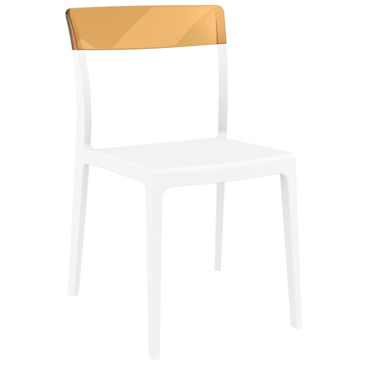 White Transparent Amber Dining Chair M66179