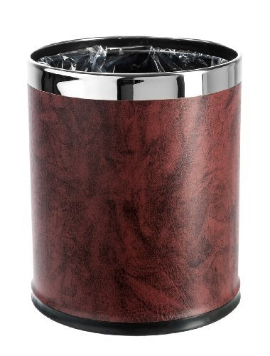 Brown Leatherette Trash Can Z868551