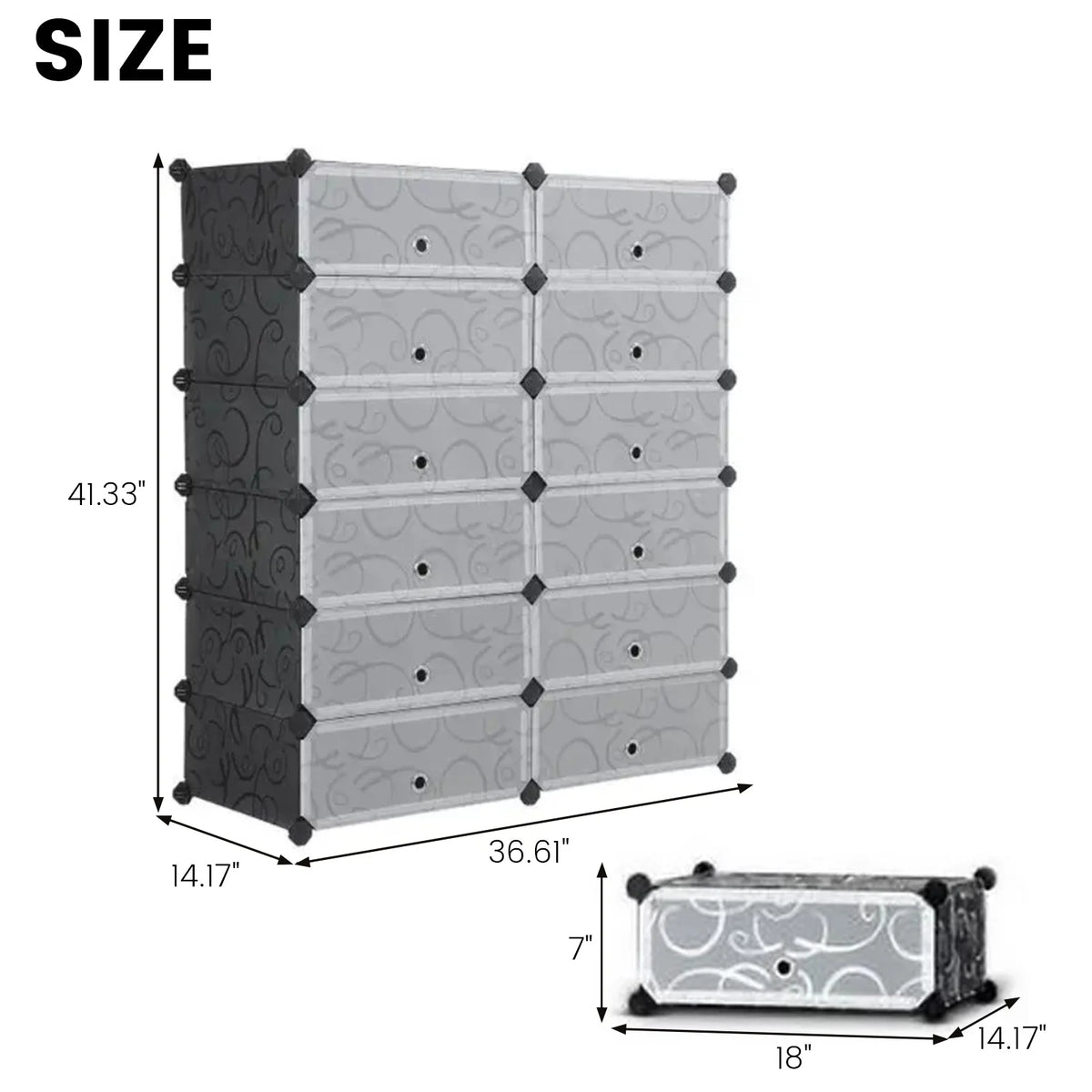 12 Cubic 6-Tier Shoe Rack Shelf Cabinet Storage Closet Organizer S855