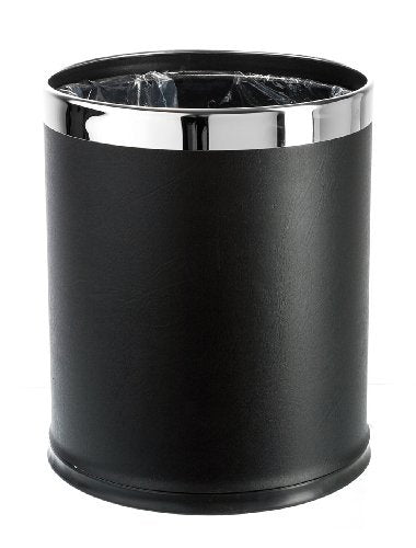 Brown Leatherette Trash Can Z868551