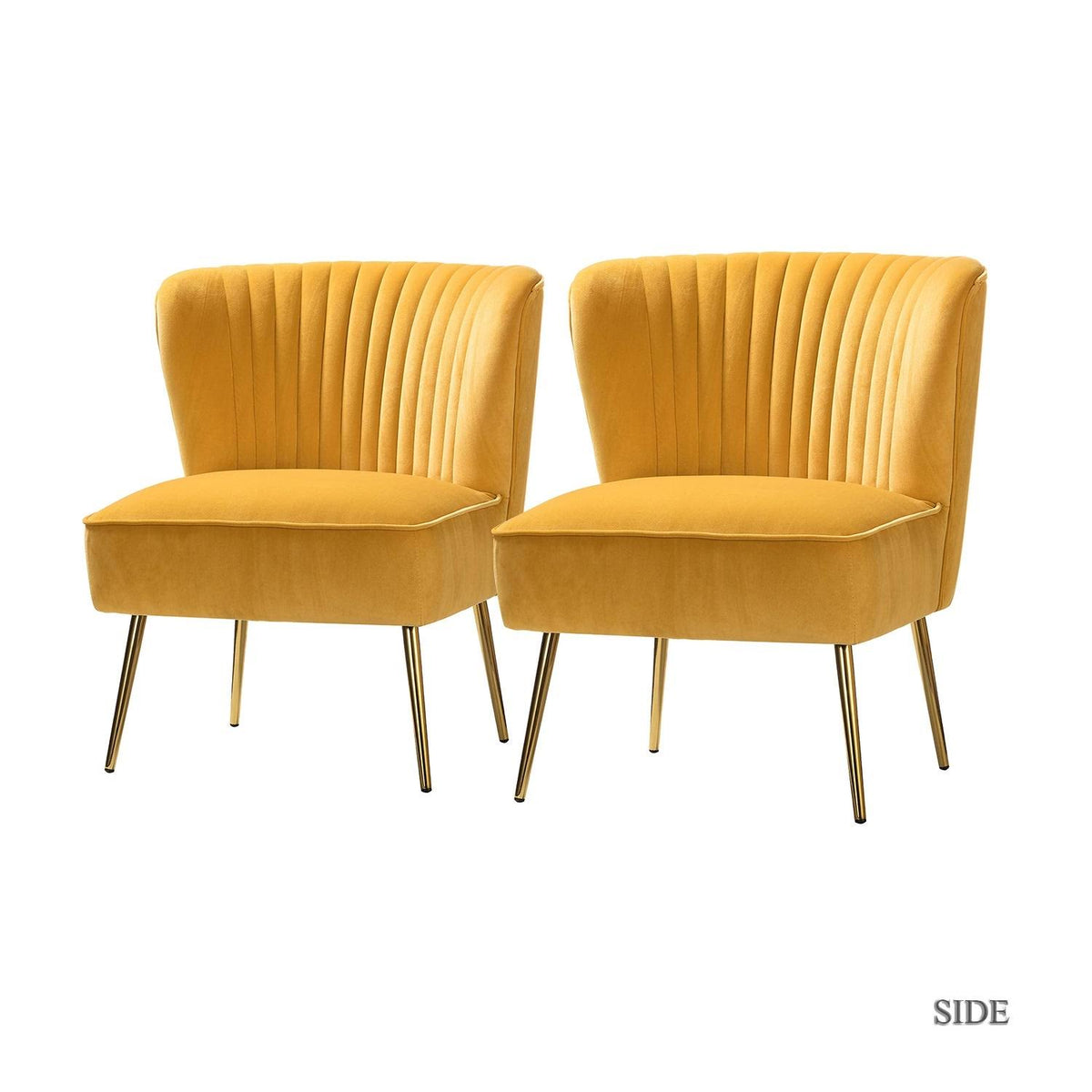 Grey Gold Legs Side Chair Set of 2 X97922