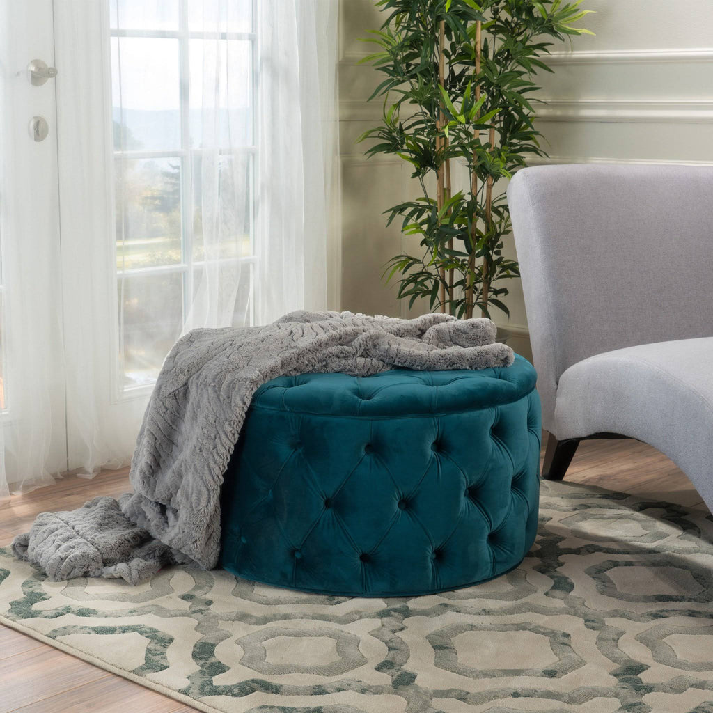 Purple Velvet Ottoman V292813