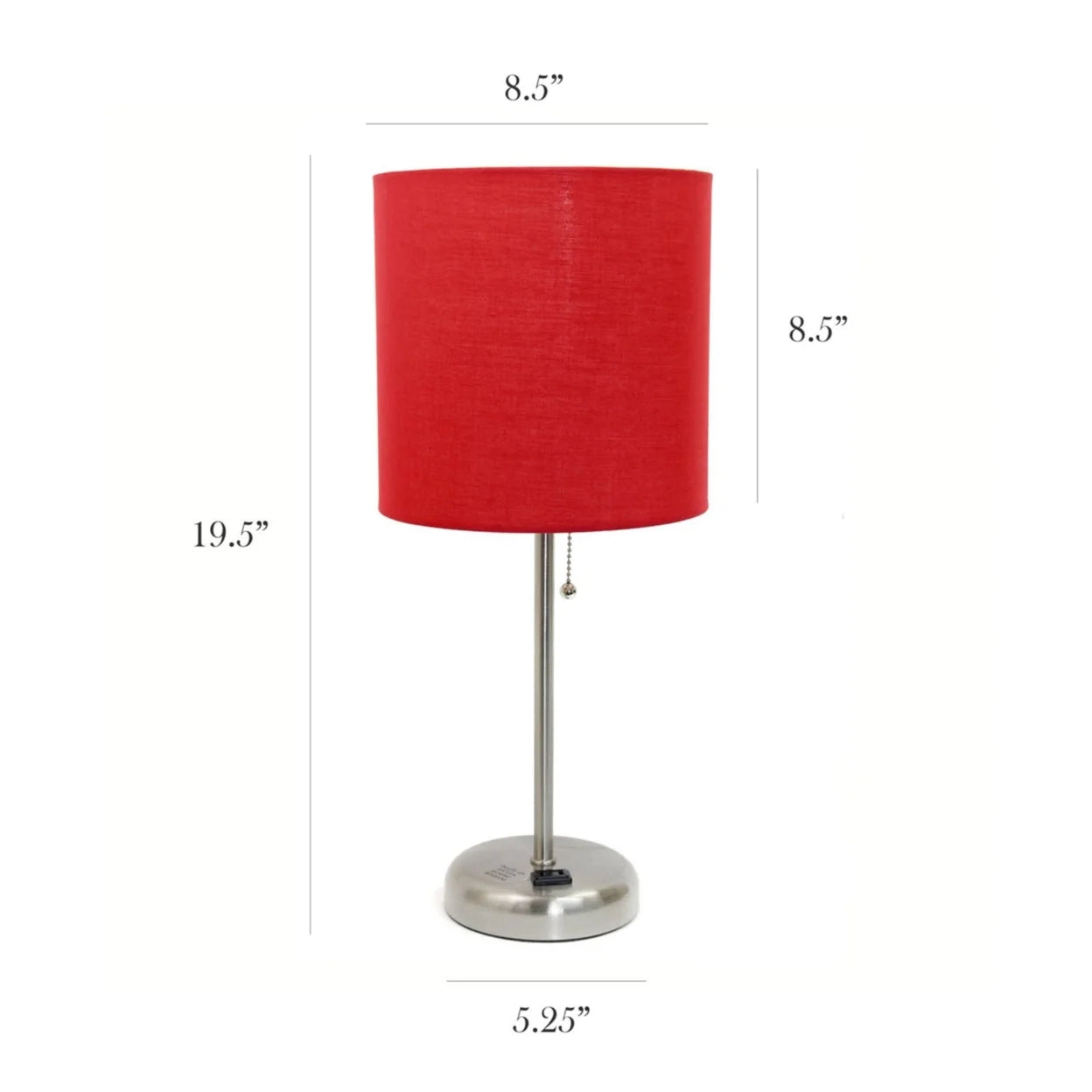 Stick Lamp with Outlet and Fabric Shade Two Pack Set Z1681