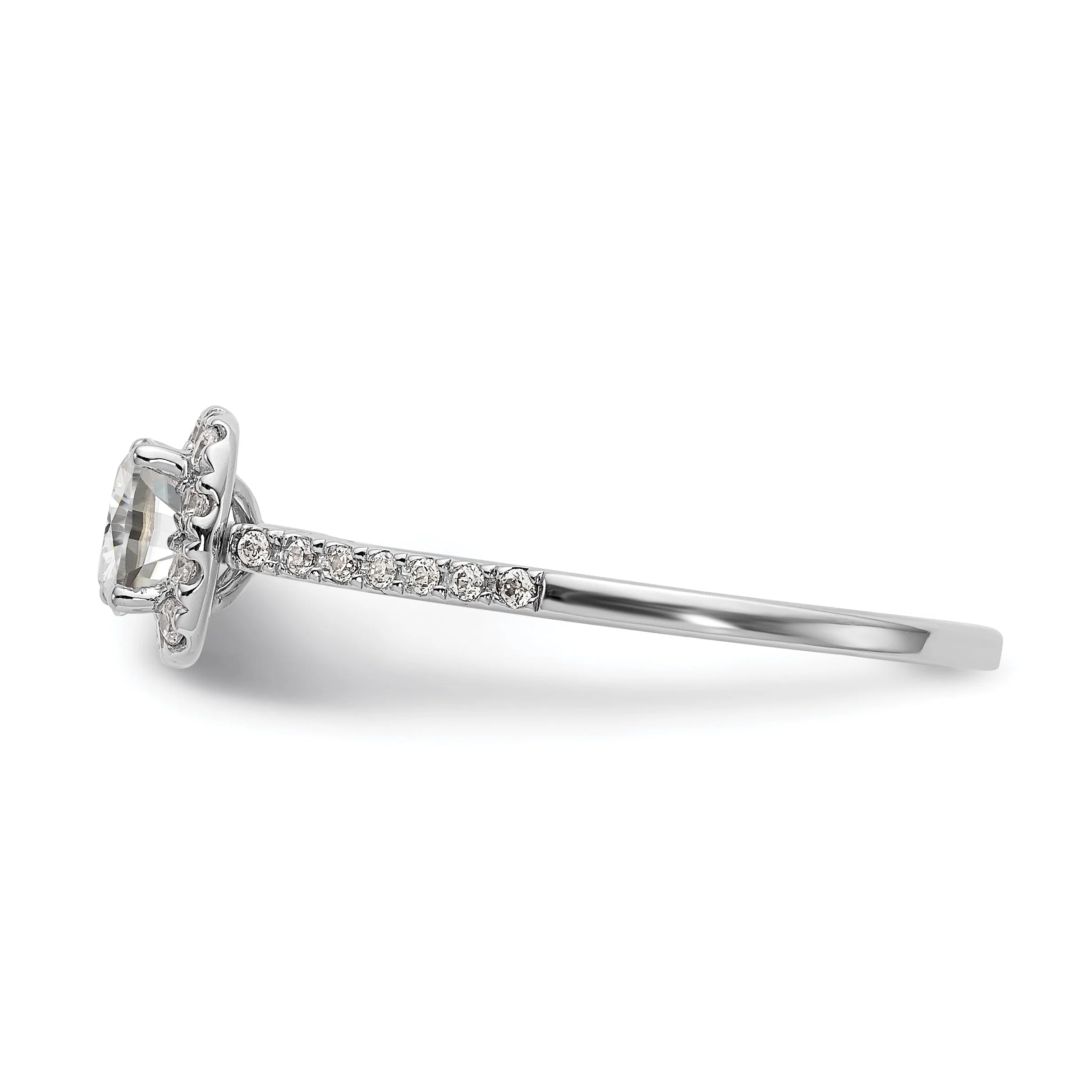 1.25ct CZ Solid 14k Cushion Halo Engagement Ring N662