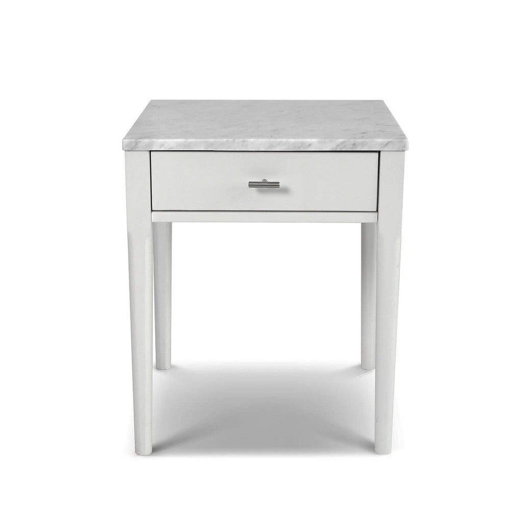 18x22 Square White Marble Side Table with Legs D793387