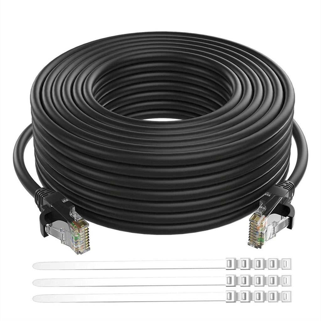 Cat6 Ethernet Cable 200 Feet Grey UTP RJ45 Internet Cable with 15 pcs Ties M743