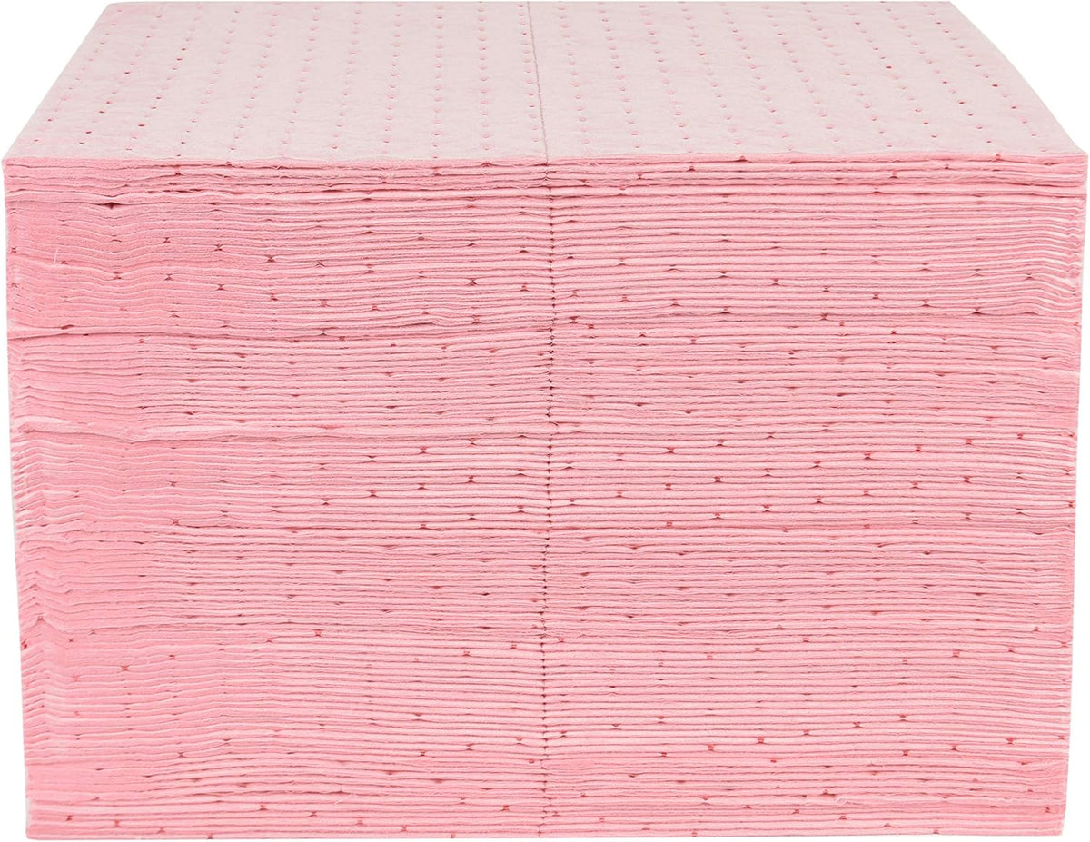 100 Piece Universal Absorbent Mat Pads, 20" x 15", Gray, Pack of 2 W870367