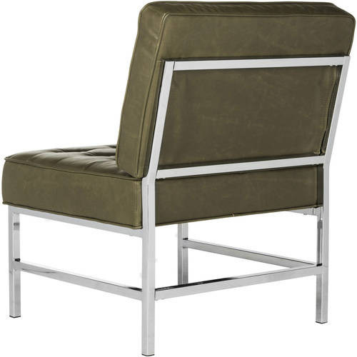 Antique Taupe Tufted Leather Accent Chair Y758793