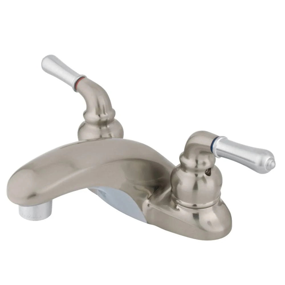 4x22 Centerset Bathroom Faucet, Brushed Nickel/Polished Chrome T6469