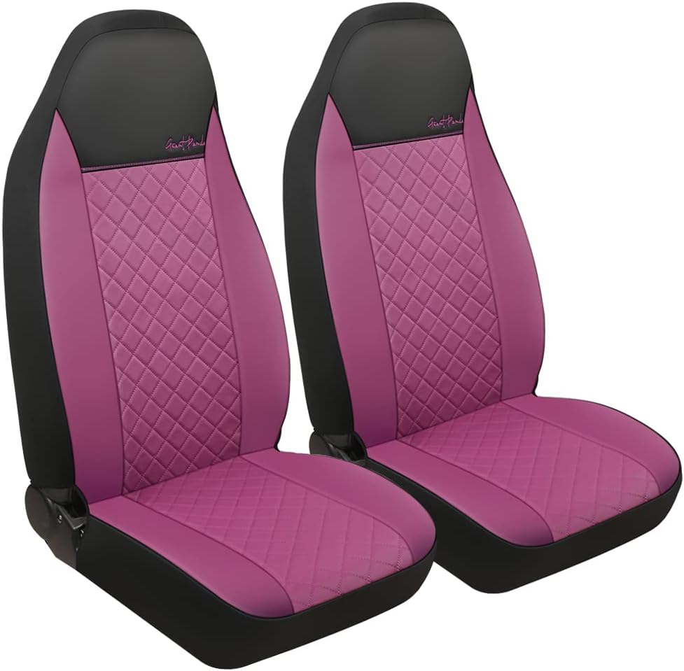 Black Faux Leather Front Seat Covers Pack of 2 Z985693