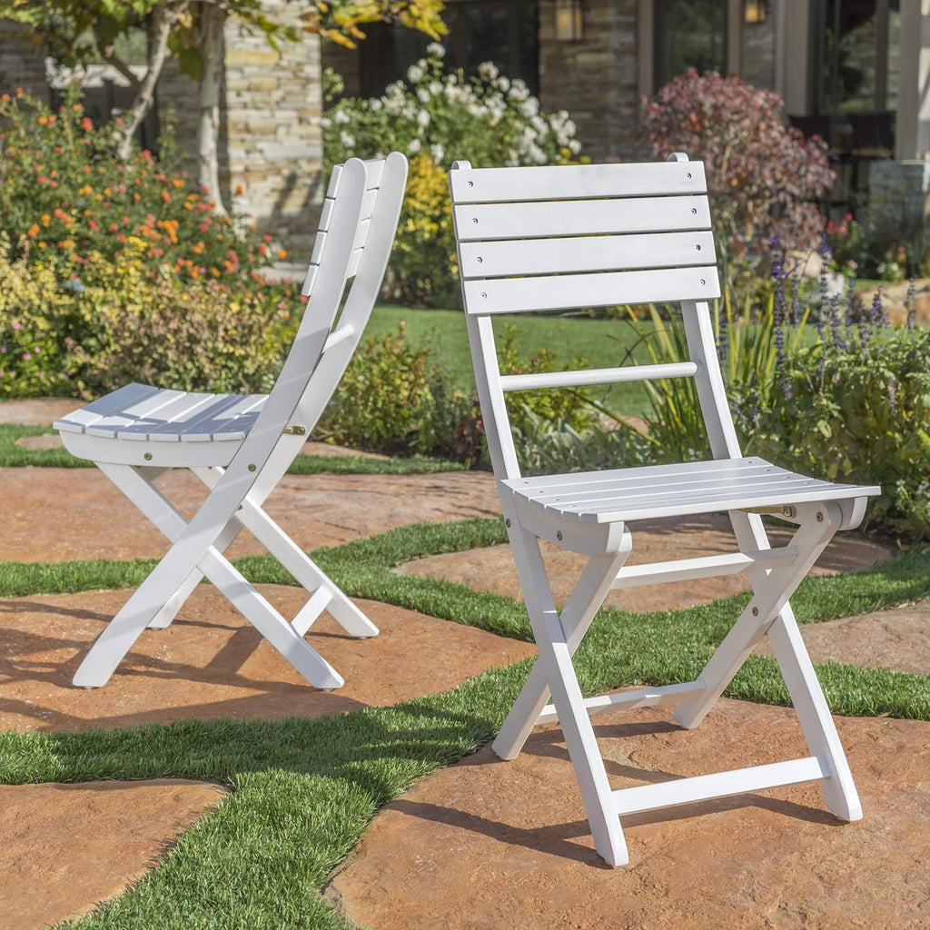 2-Pcs Set Outdoor Acacia Wood Foldable Dining Chairs W494135