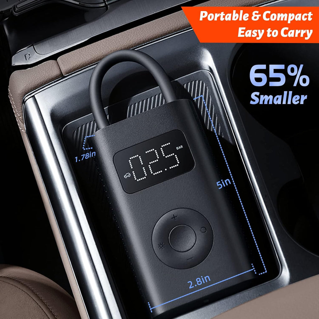 Portable 12V DC Electric Air Compressor Tire Pump Inflator with Pressure Gauge LED Light J859