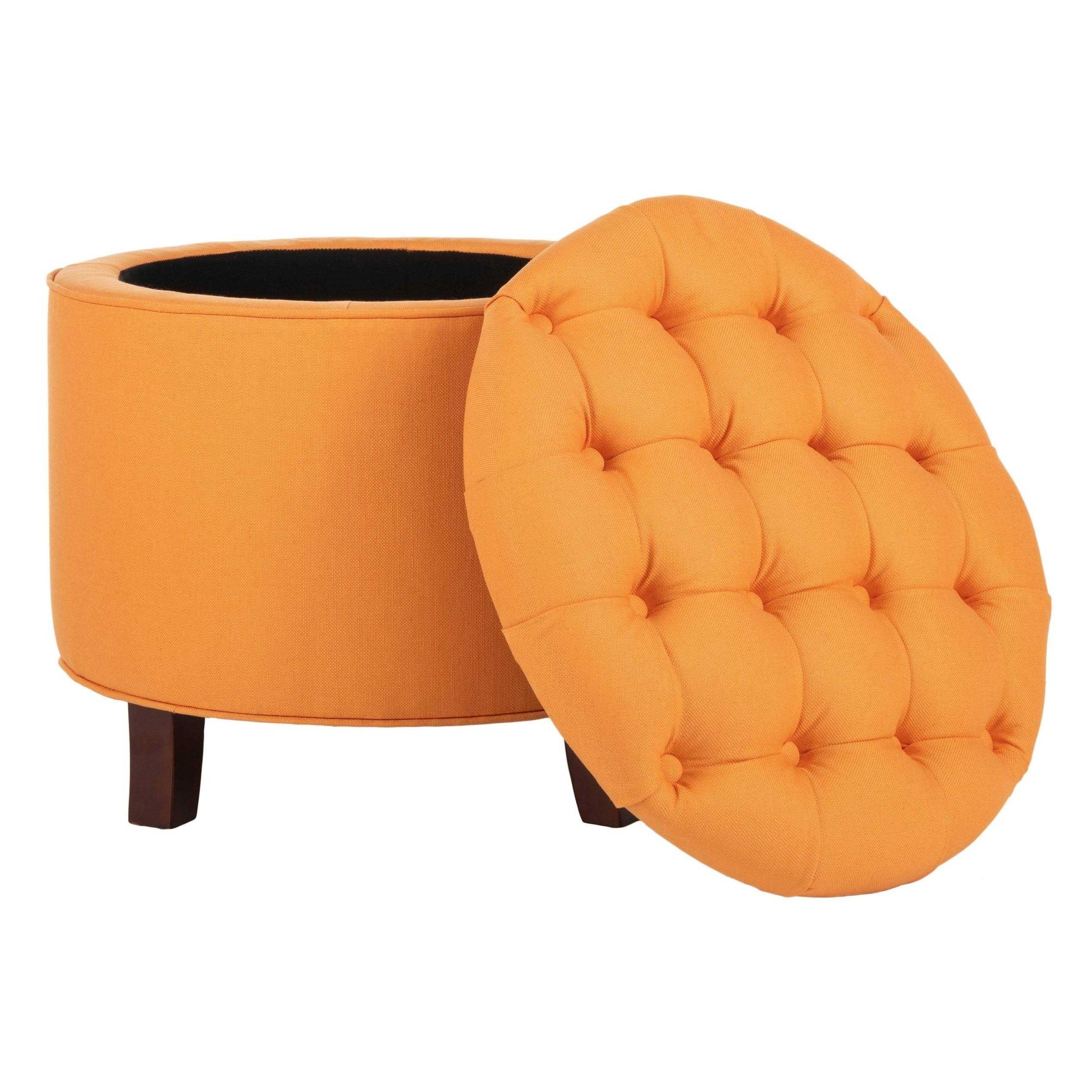 Tangerine Tufted Storage Ottoman Z197801