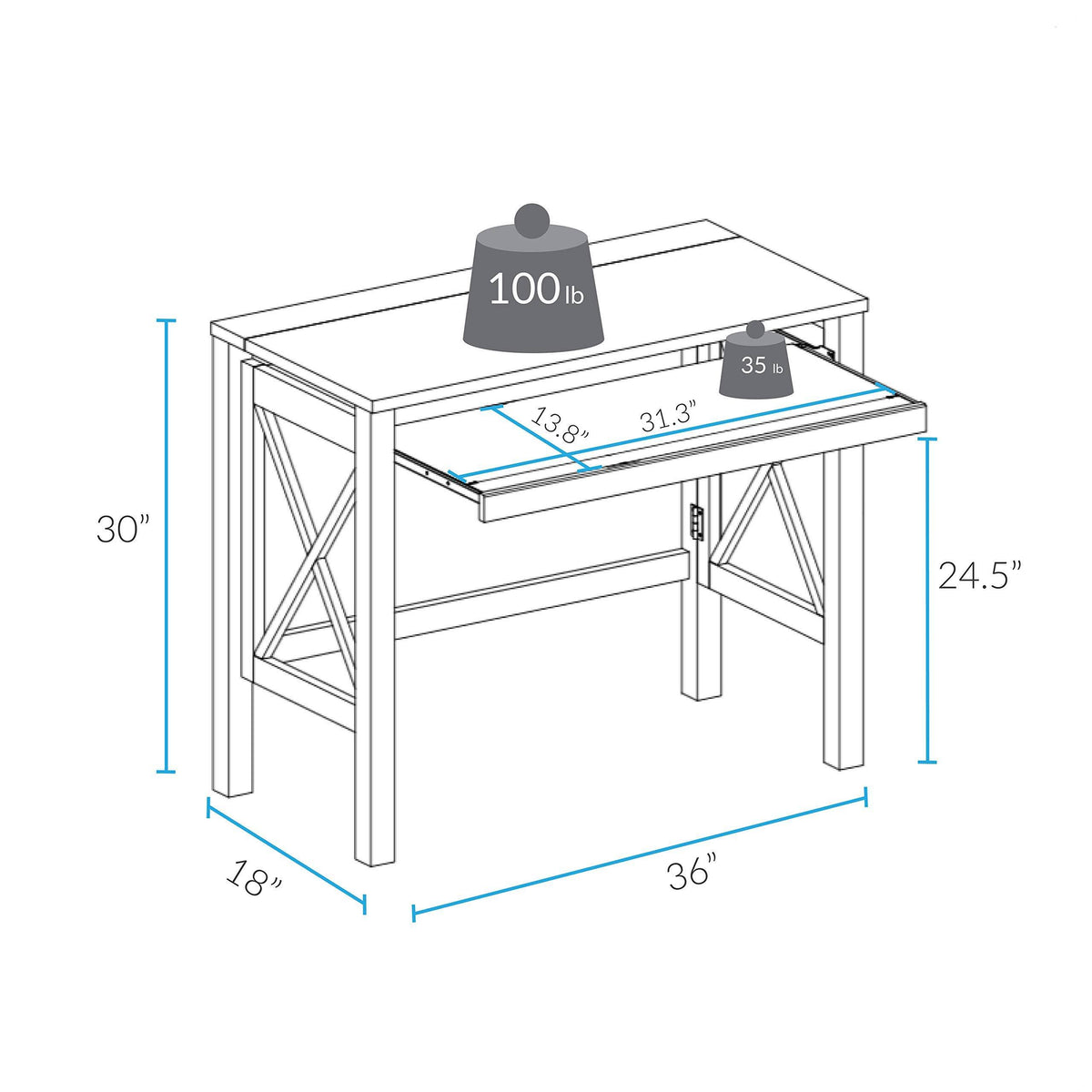 Folding Desk with Pull-Out X1222