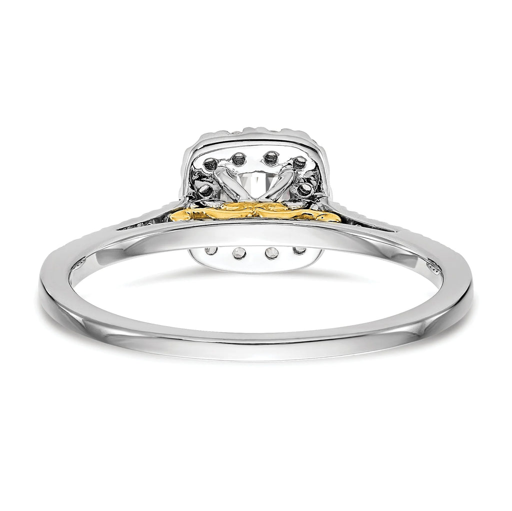 1.25ct CZ Solid 14k Cushion Halo Engagement Ring N662
