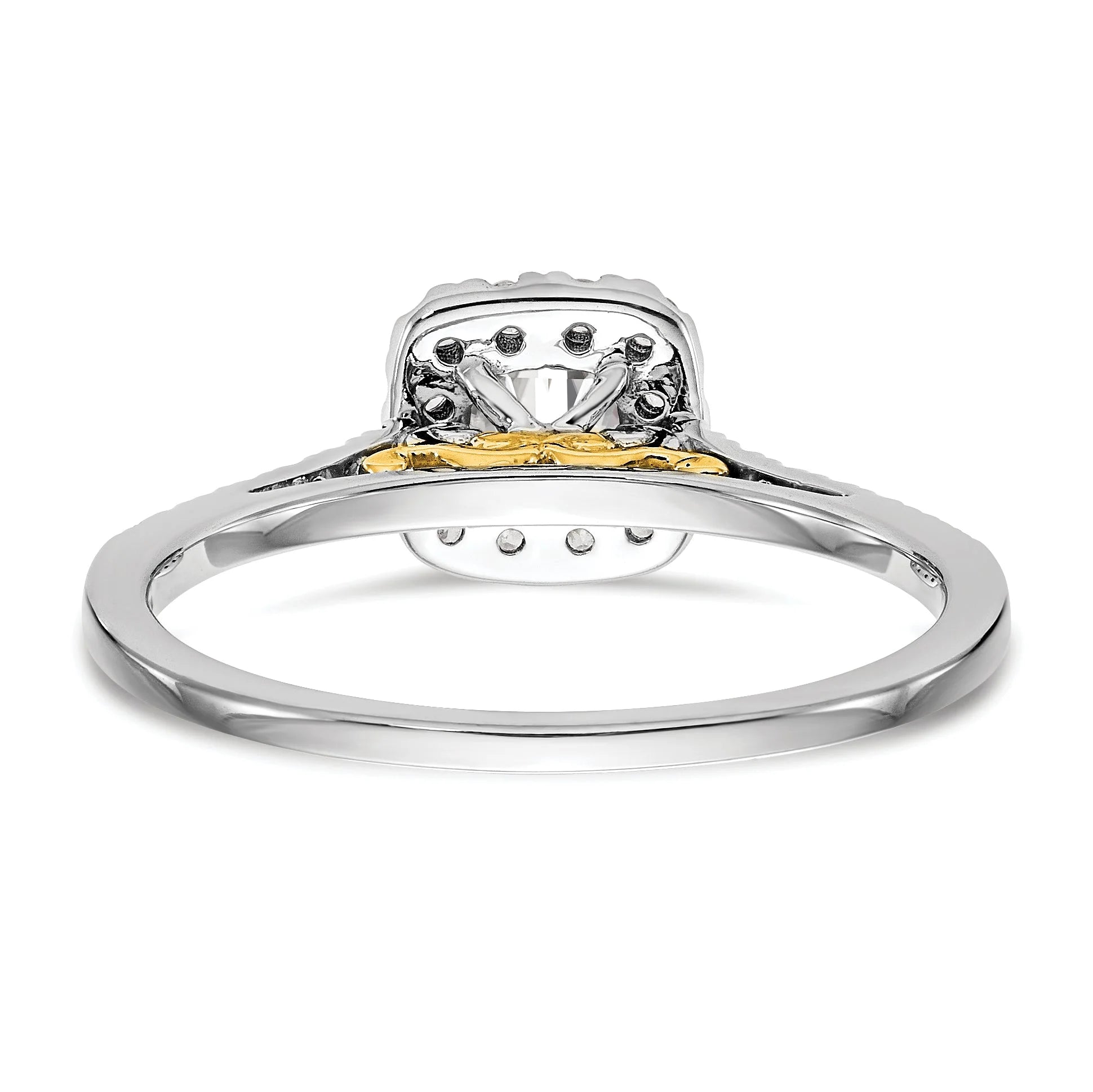 1.25ct CZ Solid 14k Cushion Halo Engagement Ring N662