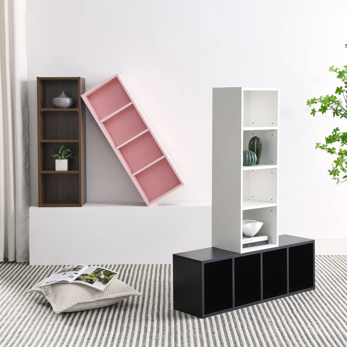 8-Tier Media Tower Rack with Adjustable Shelves I661