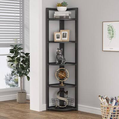 Black Corner Bookcase X8803