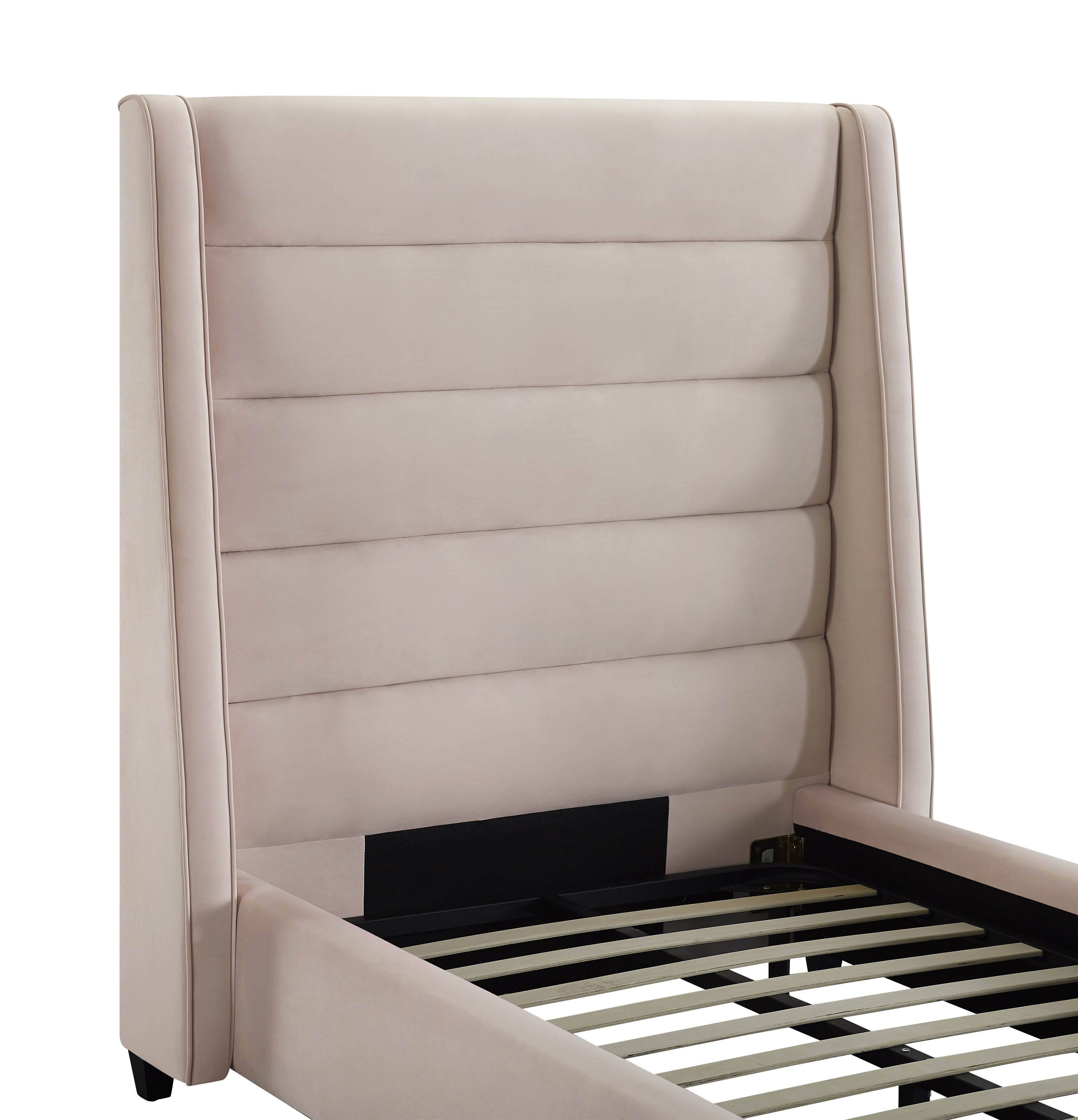 Blush Velvet Bed Twin X28881