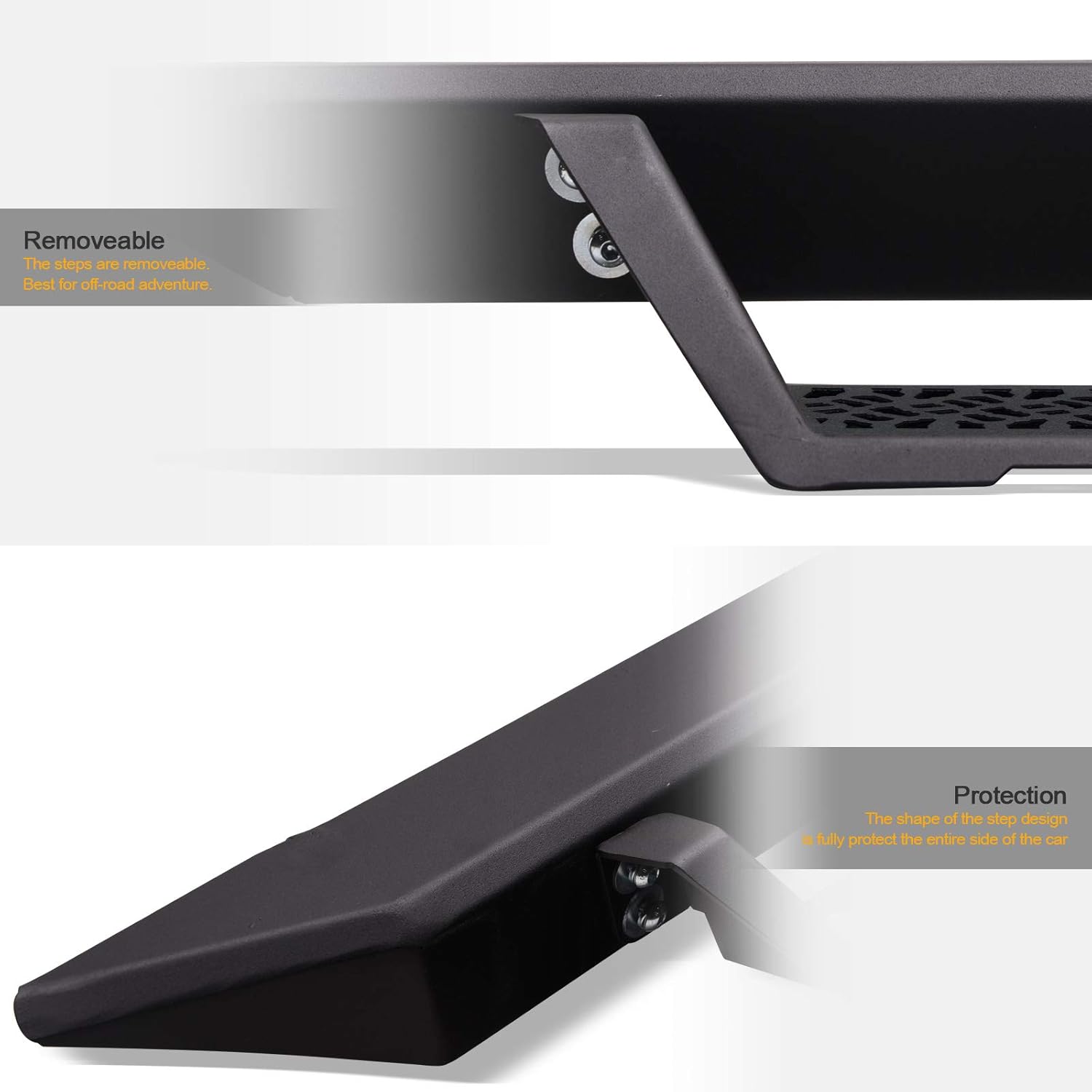 Matte Black Modular Side Nerf Bars Running Boards for Toyota Tacoma Double Cab P334996