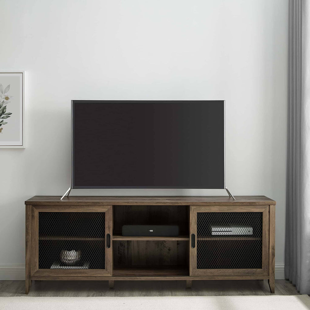 Industrial Sliding Mesh Door TV Console O968