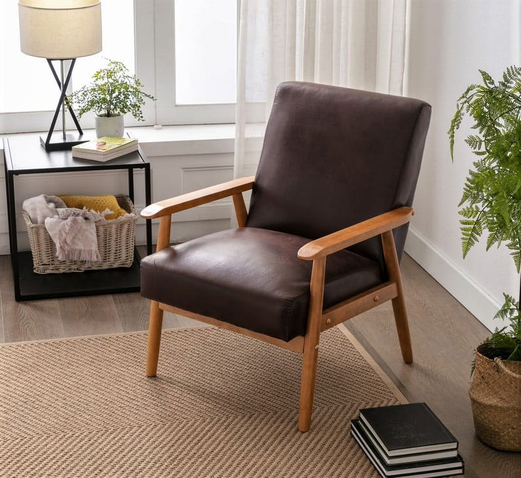 Brown Tufted Accent Chair H252736