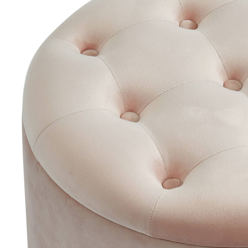 Blue Round Storage Ottoman P799