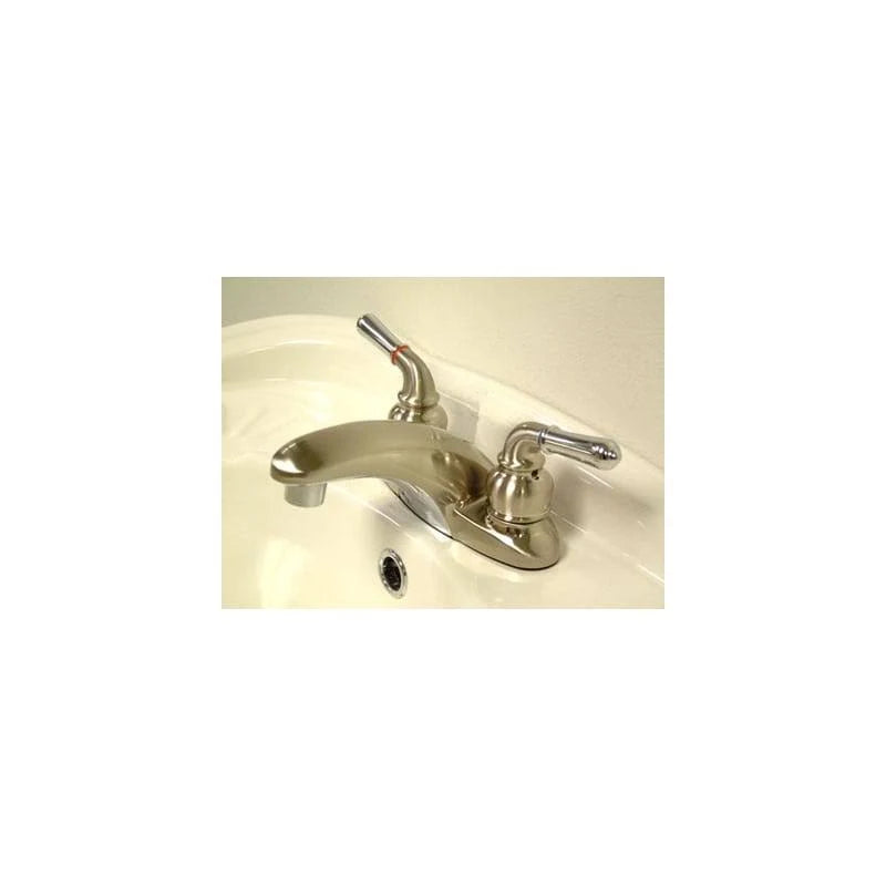4x22 Centerset Bathroom Faucet, Brushed Nickel/Polished Chrome T6469