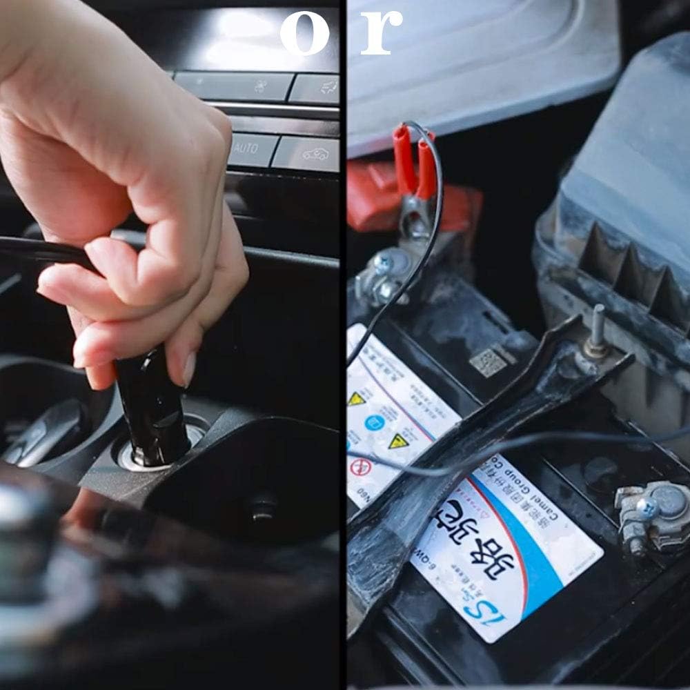 12V 150 PSI Double Cylinder Tire Inflator Air Compressor with LED Light and Storage Bag O2681