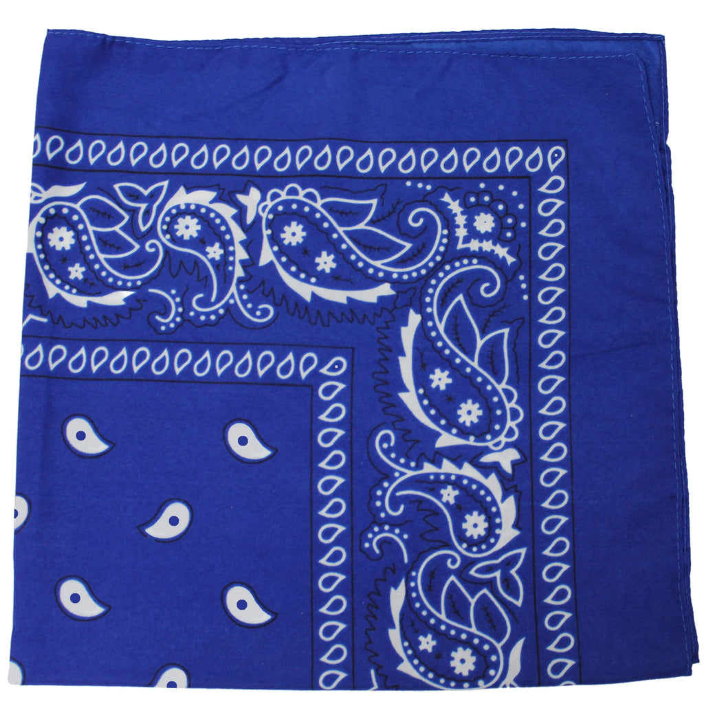 84 Pack Polyester Paisley Bandanas Royal Blue H998