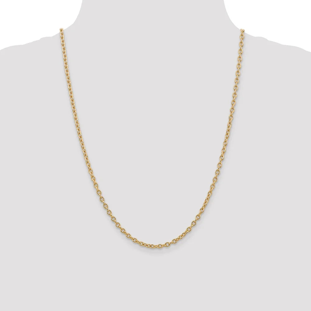 14kt Yellow Gold 24 inch Cable Chain with Lobster Clasp B680