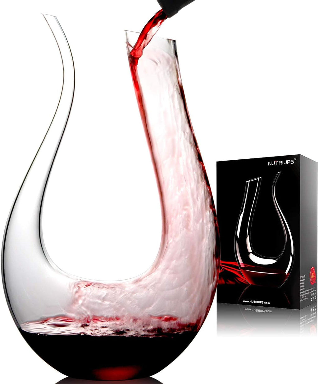 Wine Decanter with Stopper, Hand Blown, Pack of 2 S14391