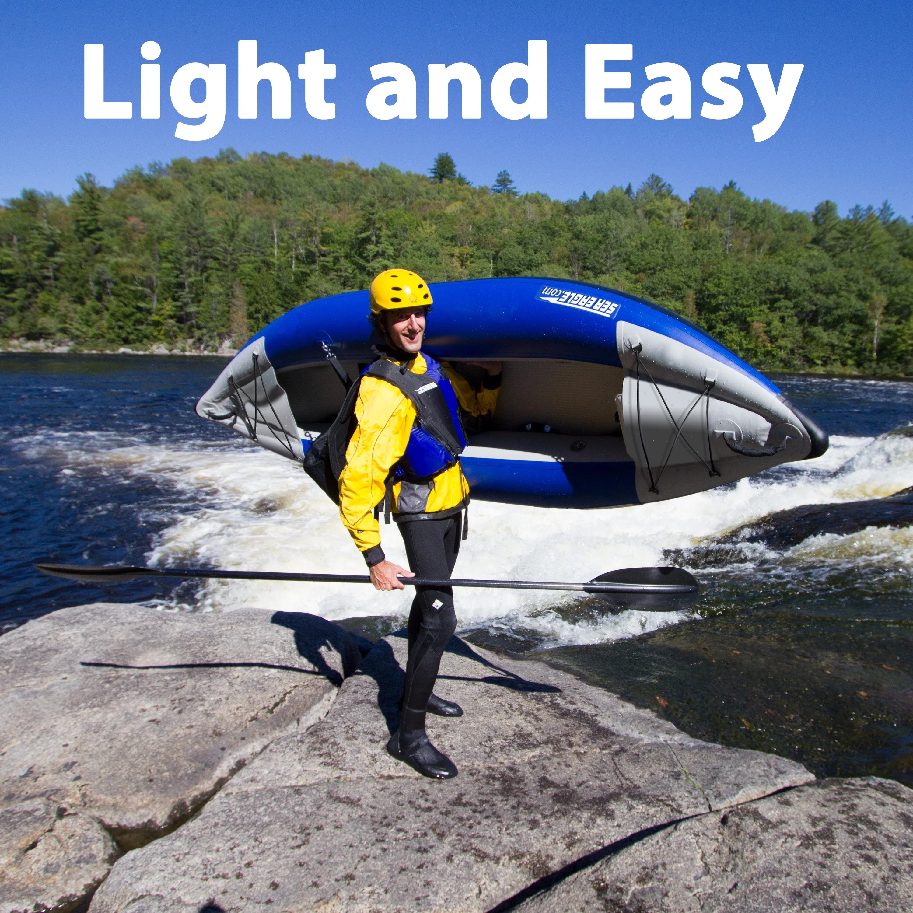 Inflatable Kayak with Paddle, Seat, SUP Pump J268