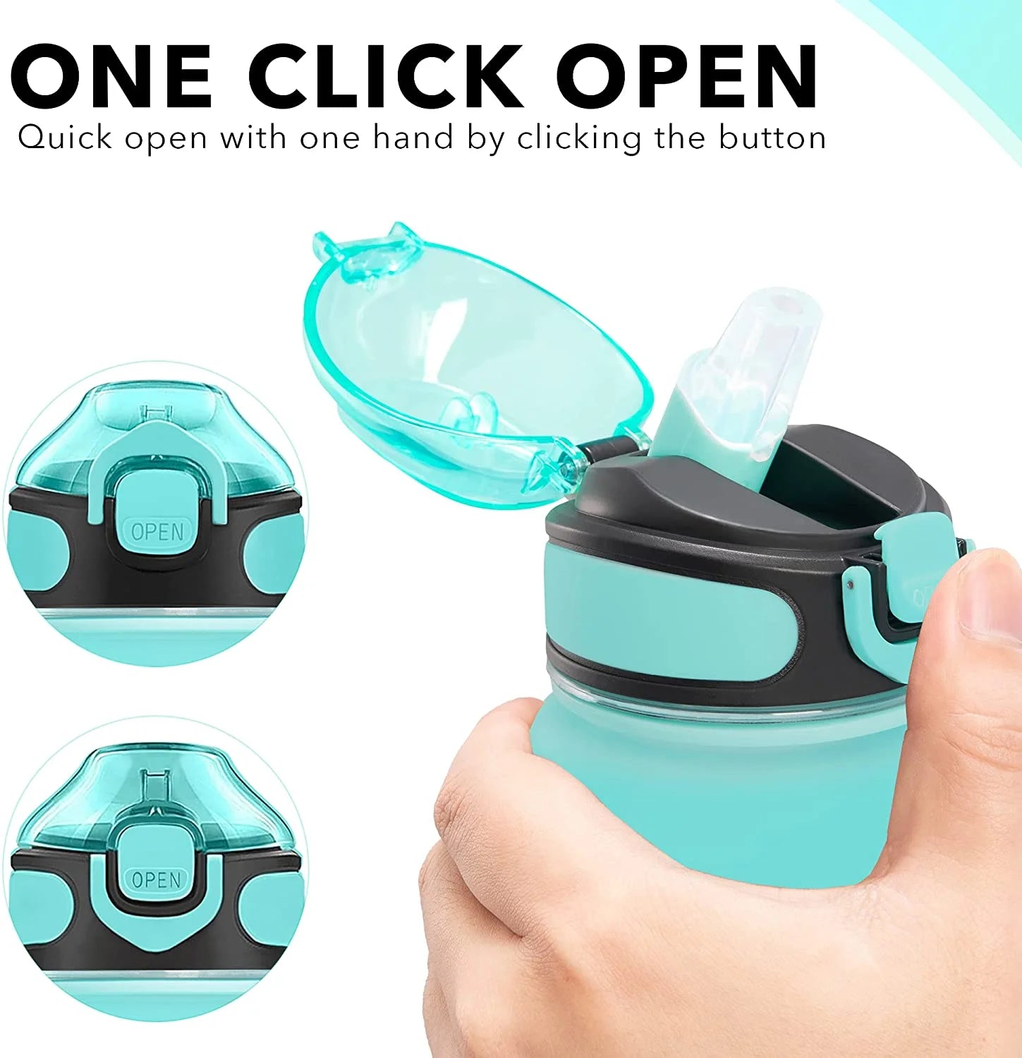 32 oz Water Bottle with Straw and Carrying Strap P22891