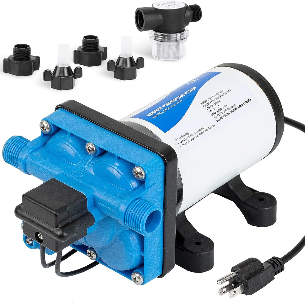 110V AC Water Pressure Pump 5.0GPM 55PSI Self Priming RV Water Pump X312