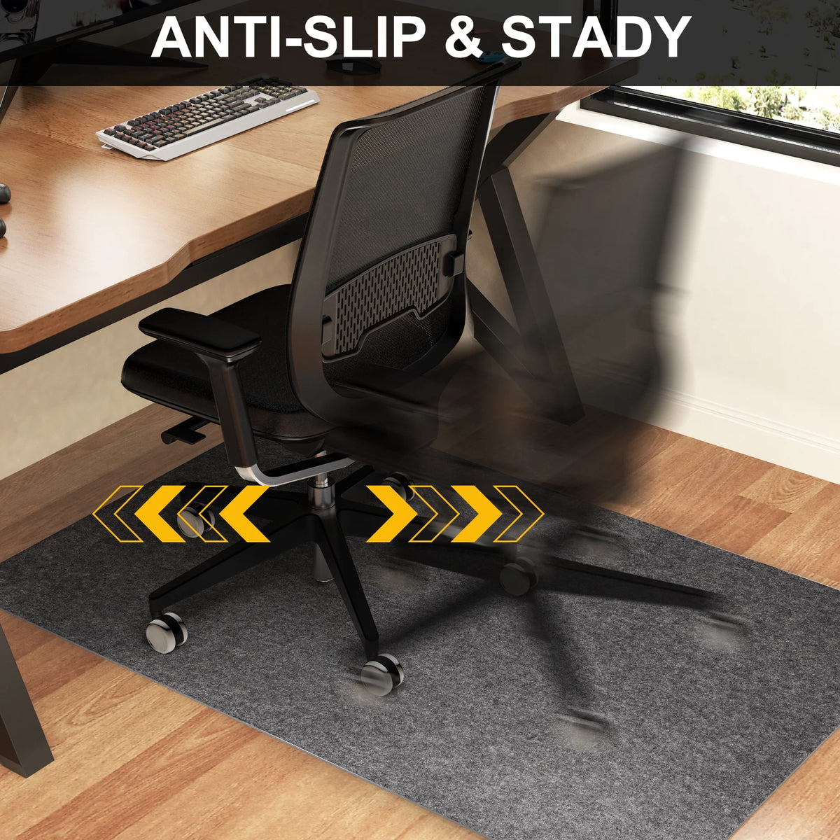 Office Chair Mat for Carpet 55"x35" Hardwood Floor Protector Mat W76793