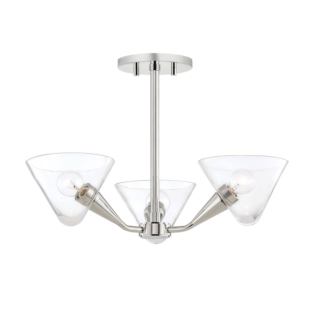 Polished Nickel 3 Light Semi Flush P370002