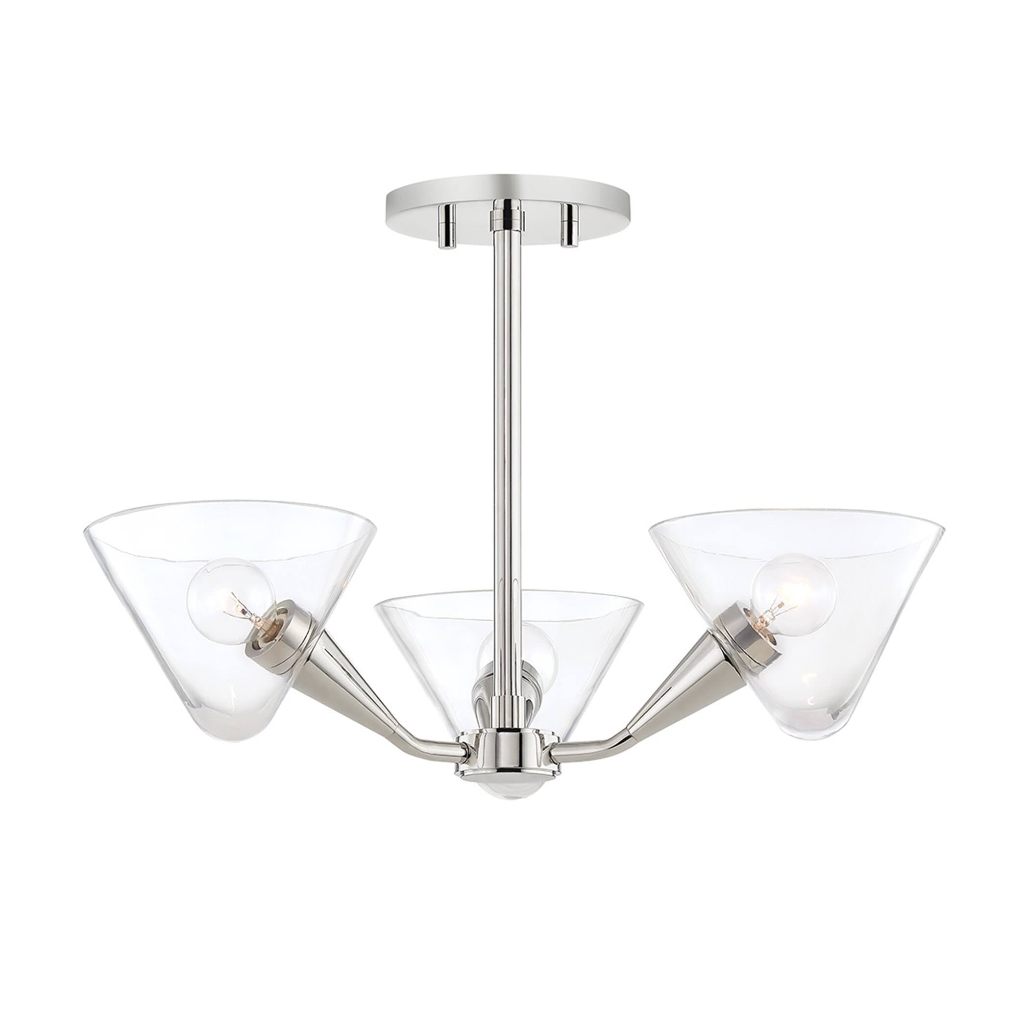 Polished Nickel 3 Light Semi Flush P370002