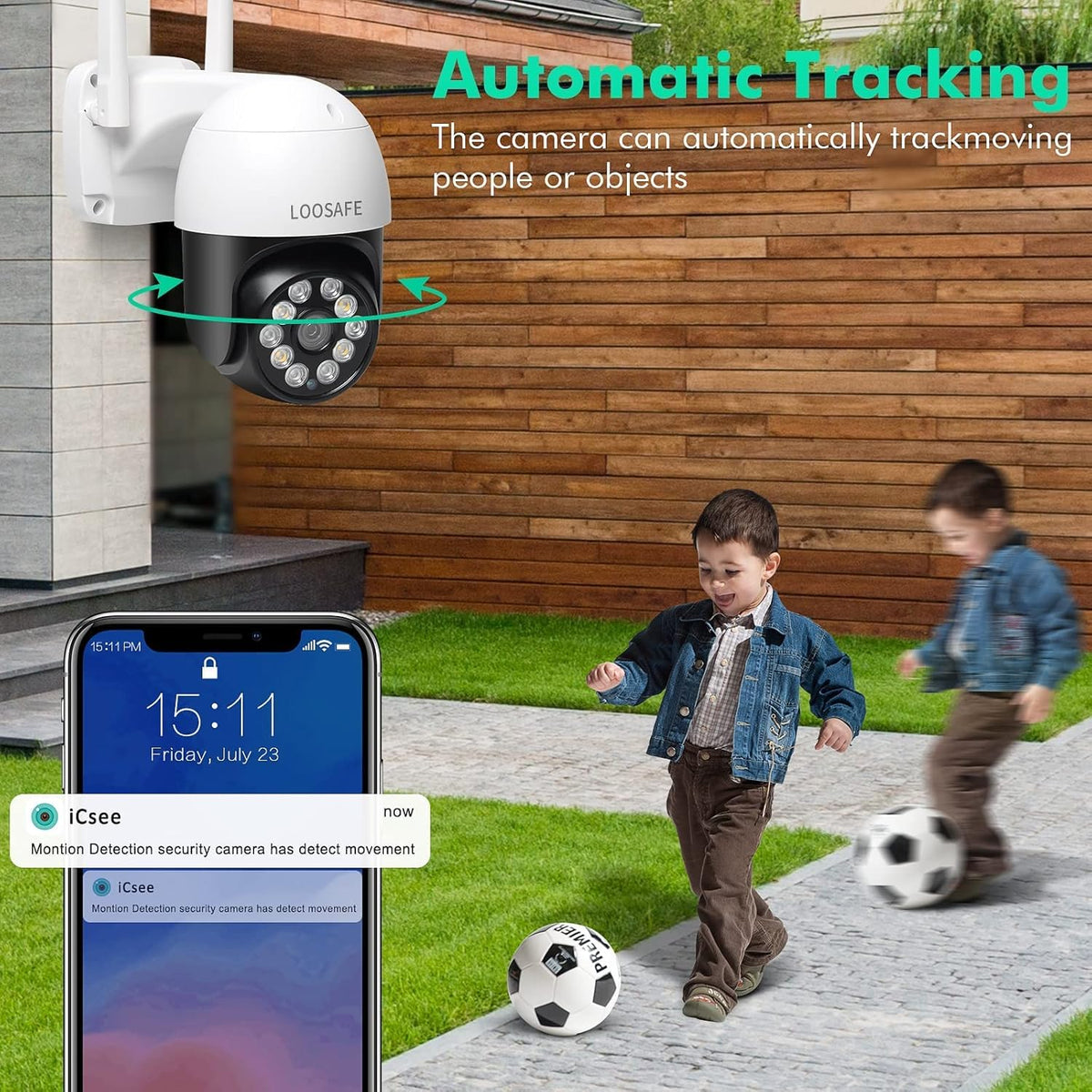 4MP PTZ Wireless Security Camera Outdoor with Spotlights M1441