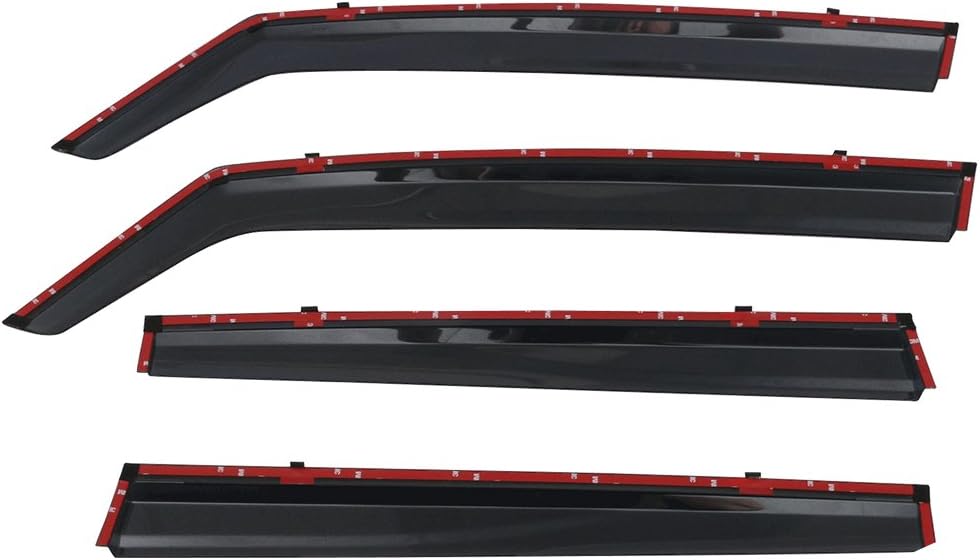 Chrome Trim Polycarbonate Window Visor Rain Guard, Pack of 2 F446848