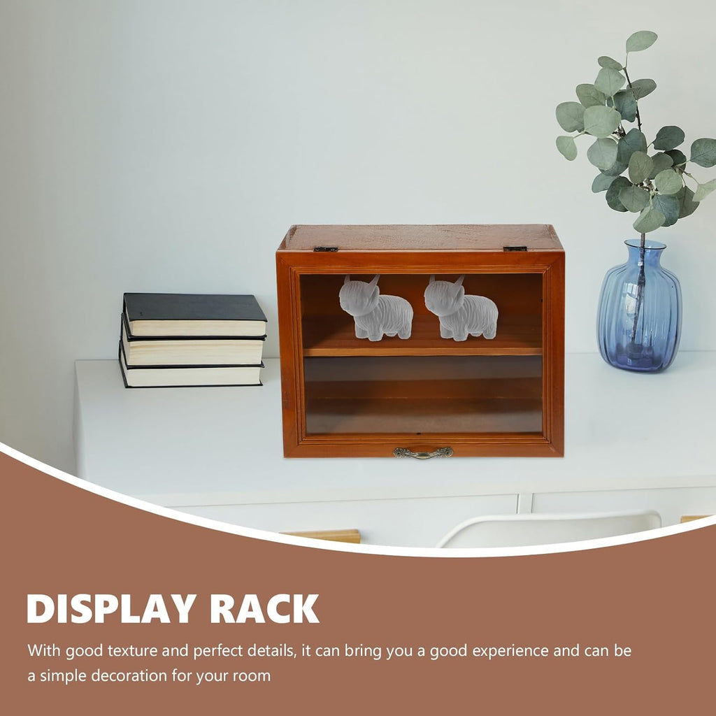 Wooden Shadow Box Display Cabinet with Shelves J686946