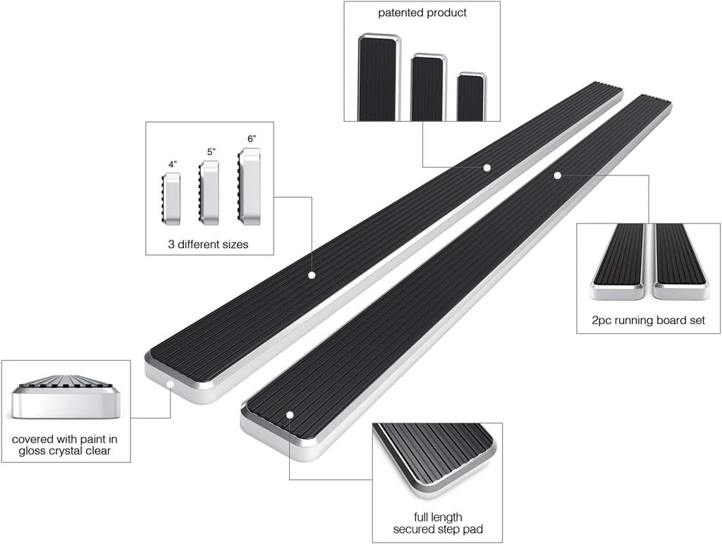 4in Running Boards for Ford F150 SuperCrew Cab M9841