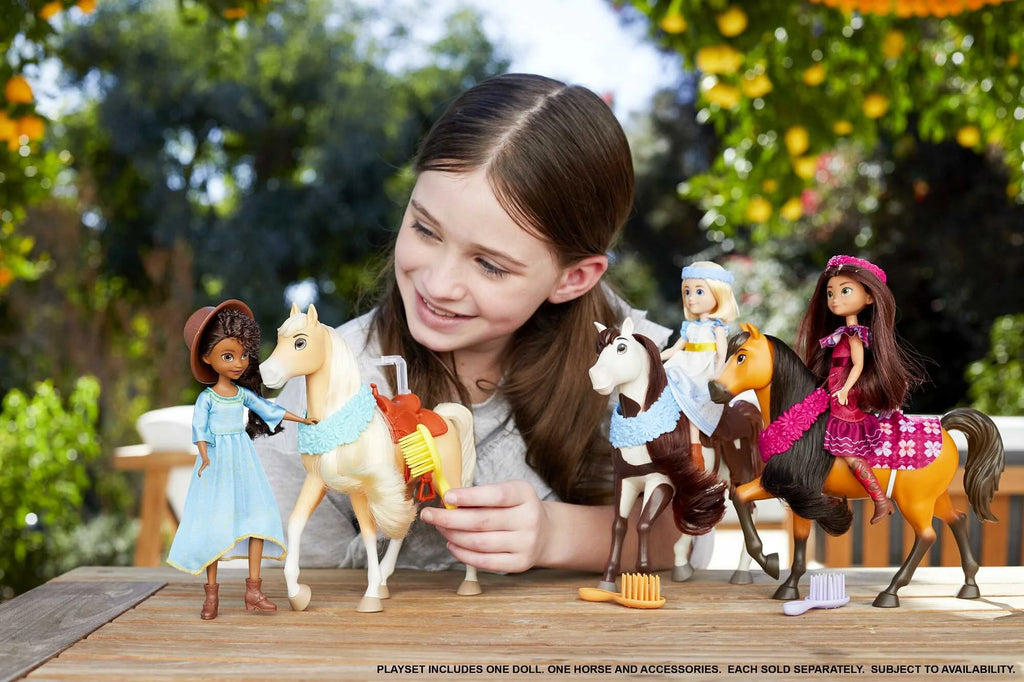 Lucky Doll with Dress, Floral Crown, Brush & Spirit Horse with Long Mane N33631