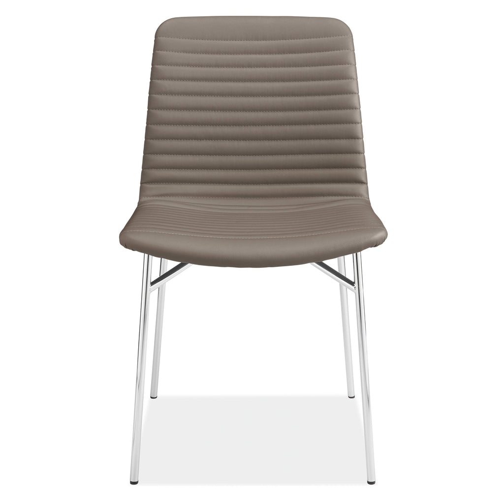 Modern Cato Side Chair in Grey with Chrome Frame N3655