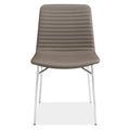 Modern Cato Side Chair in Grey with Chrome Frame N3655